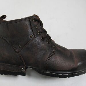 Men's Dark Brown Leather Ankle Boots